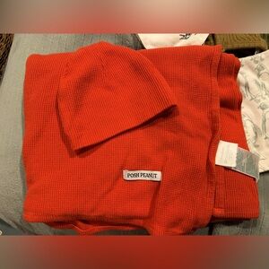 Posh peanut swaddle and hat set